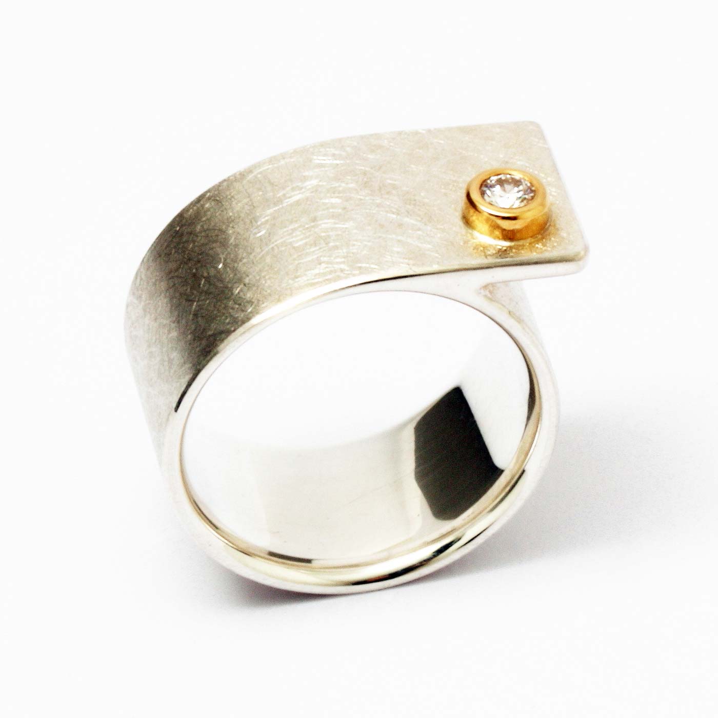 Ring, Silber 925, Gold 750, Brillant 0,10ct von Christian Heinze