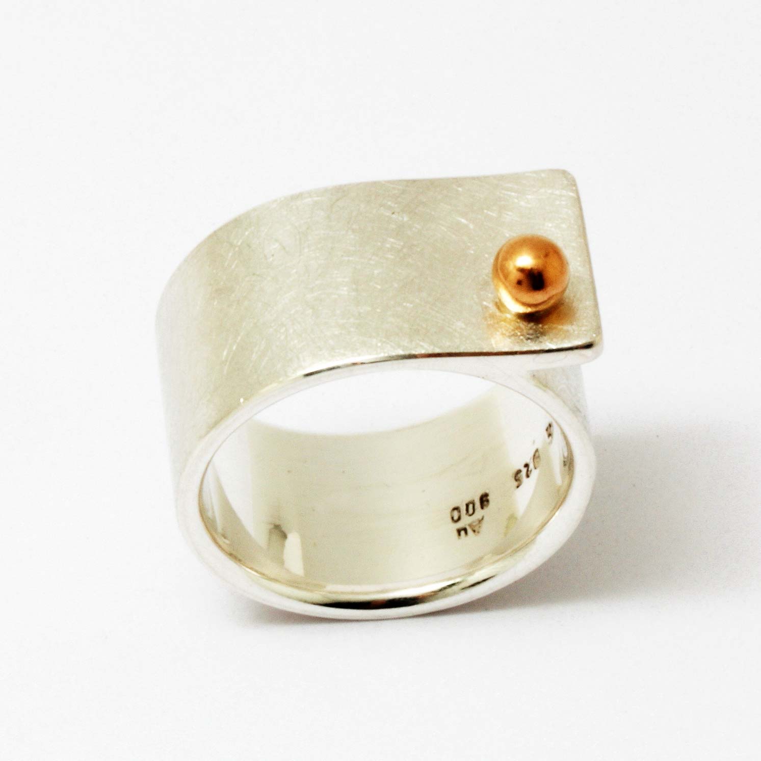 Ring, Silber 925, Gold 900, Kugel 4 von Christian Heinze